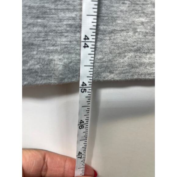 Prologue L Gray Batwing Mock Neck Long Side Slits Tie Waist Office Wear - Picture 7 of 8